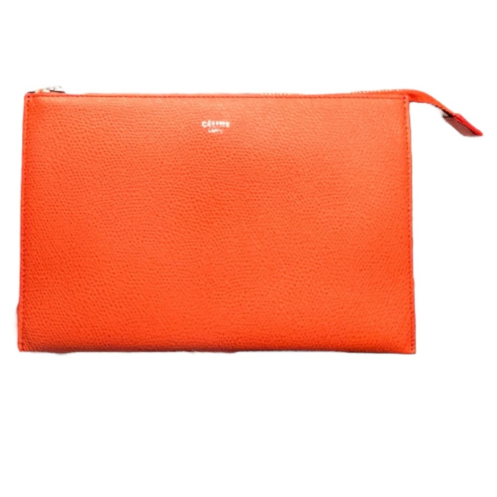Celine Trio Chain Clutch in Coral